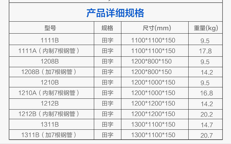 1210田字網(wǎng)格塑料托盤